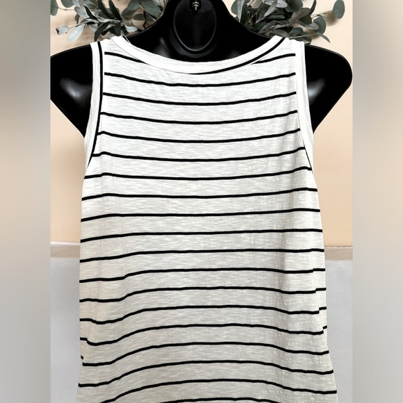 Green Envelope White/Black Striped Tank Sleeveless Tee XL - Picture 5 of 6